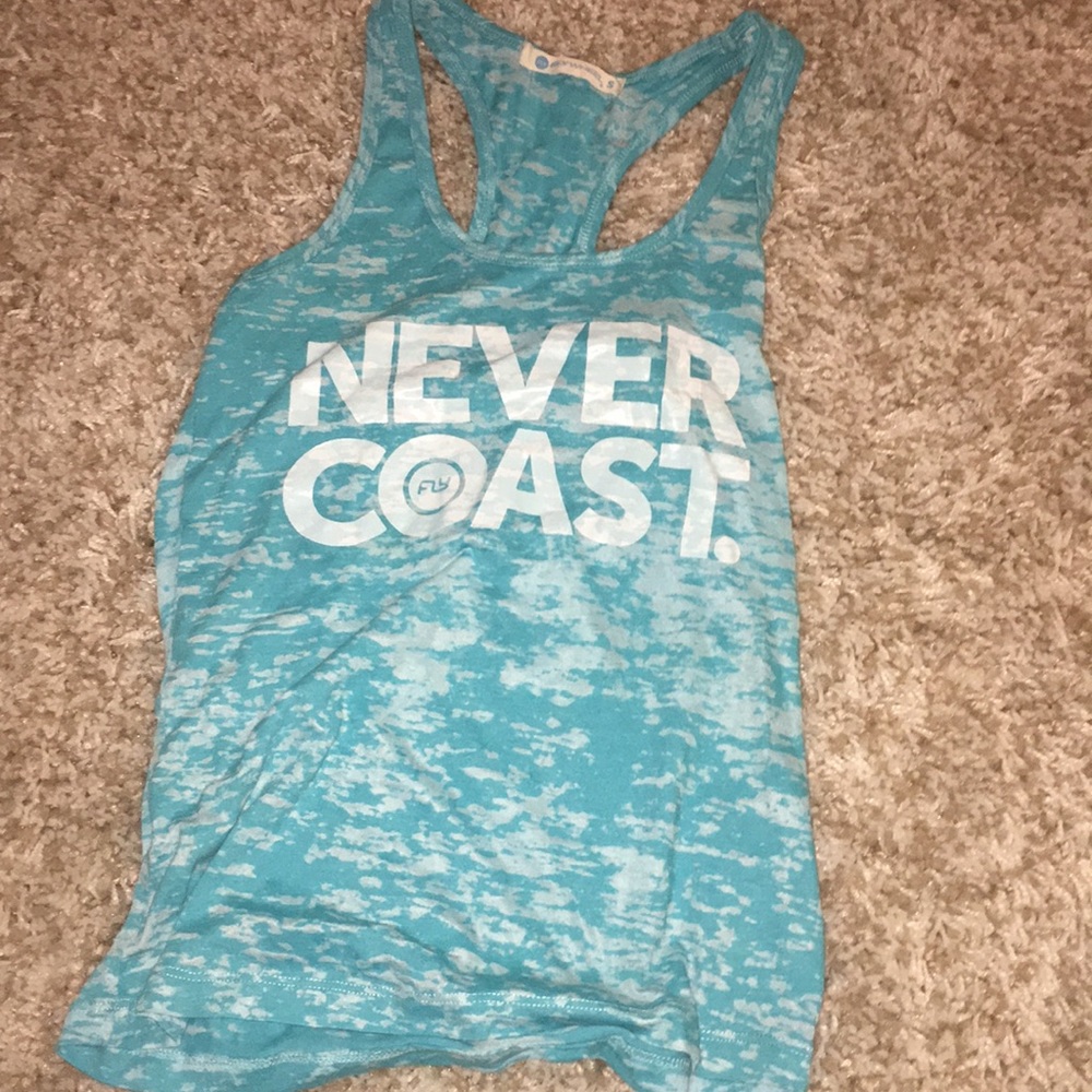 Flywheel blue never coast racer back tank